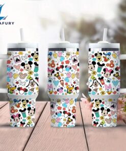 40oz Mickey Mouse Insulated Tumbler With Straw And Handle