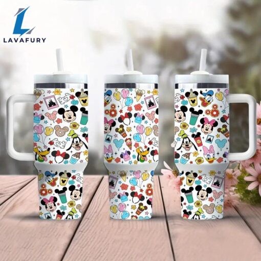 40oz Mickey Mouse Insulated Tumbler With Straw And Handle