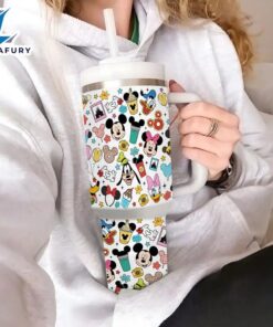 40oz Mickey Mouse Insulated Tumbler With Straw And Handle