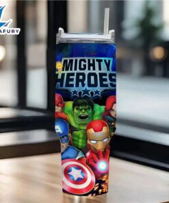 40oz Mighty Heroes Tumbler With Lid And Straw