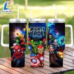 40oz Mighty Heroes Tumbler With Lid And Straw