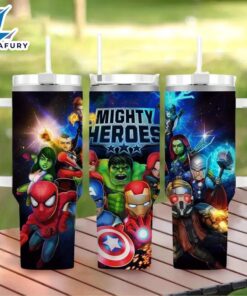 40oz Mighty Heroes Tumbler With Lid And Straw