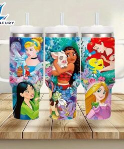 40oz Princess Insulated Tumbler With Straw