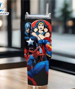 40oz Superhero Cartoon Insulated Tumbler