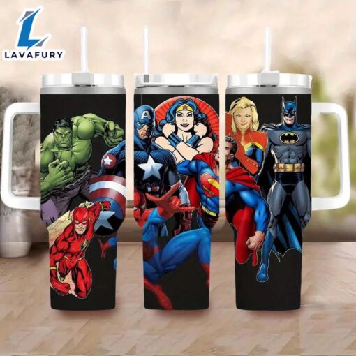 40oz Superhero Cartoon Insulated Tumbler