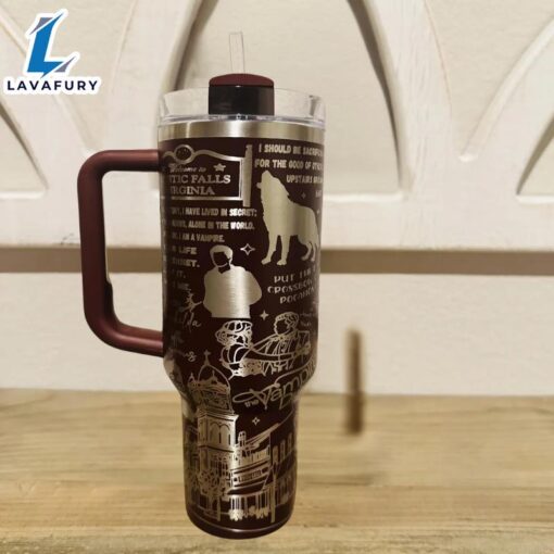 40oz Tumbler With Engraved Gothic Artwork