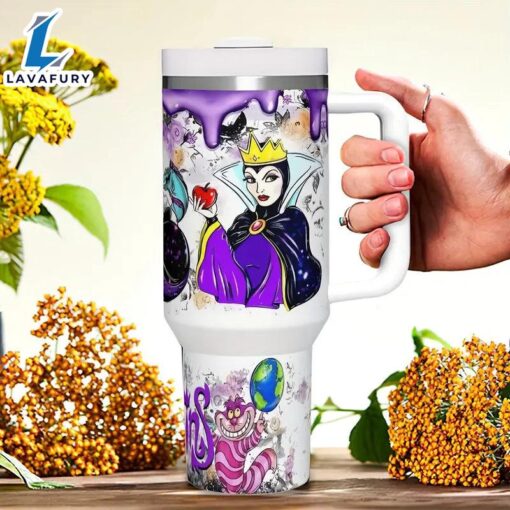 40oz Villains And Cheshire Cat Insulated Tumbler With Handle