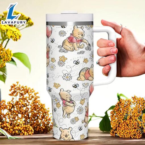 40oz Winnie The Pooh Insulated Tumbler With Straw