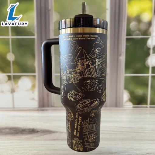 Adventure Inspired 40oz Tumbler With Laser Engraved Car Graphics