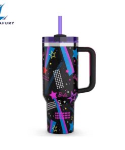 Barbie Inspired Tumbler With Handle And Straw