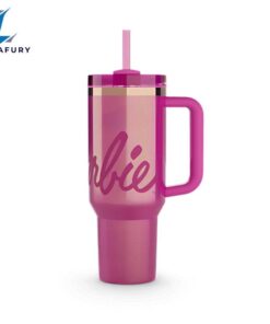 Barbie Inspired Tumbler With Handle And Straw