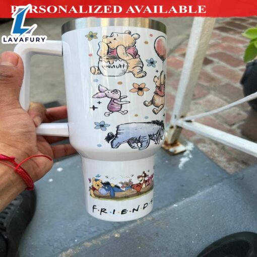 Bear tumbler 40 oz Pooh tumbler valentines gift stainless steel – 40oz Tumbler with Handle