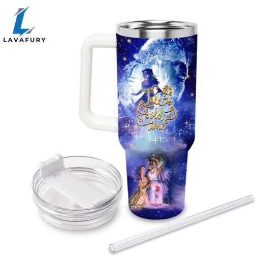 Beauty And The Beast Castle Printed Glitter Tumbler