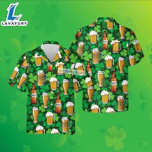 Beer Shamrock St Patrick Green Best Hawaiian Shirts For Men 2025