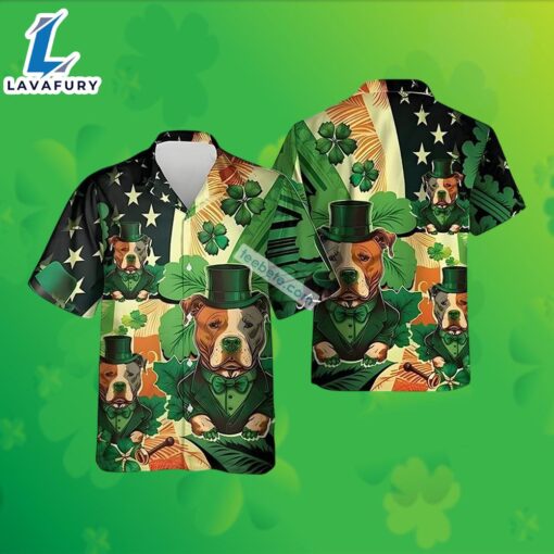 Bulldog Shamrock St Patricks Green Slim Fit Hawaiian Shirt 2025