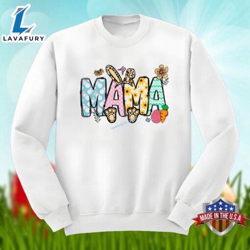 Bunny Mama Flowers Easter Day Shirt Family