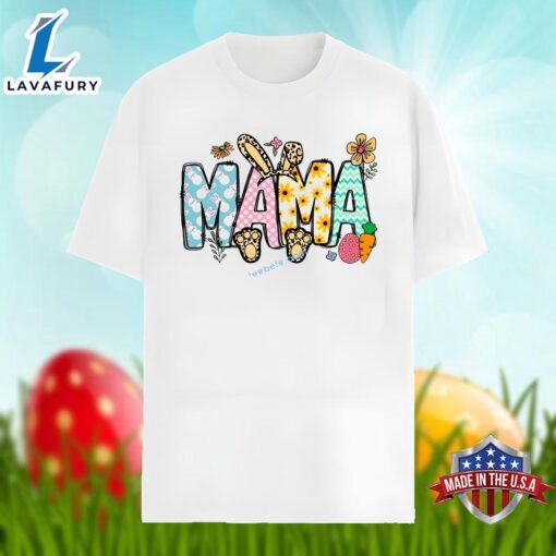 Bunny Mama Flowers Easter Day Shirt Family