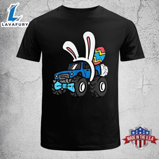 Bunny Monster Truck Bow Tie Cute Easter Boys Kids Toddlers Kids Easter Shirt