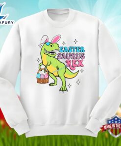 Bunny Saurus Rex Dinosaur With Easter Eggs Shirt Cotton