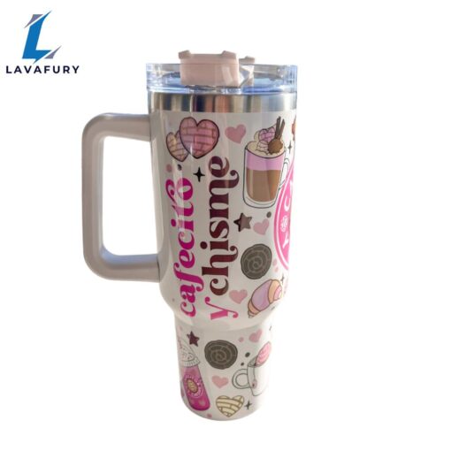 Cafecito Y Chisme 40 oz Travel Mug Coffee Pan Dulce Tumbler with Conchas