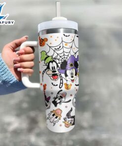 Cartoon Characters Printed Tumbler With Lid And Straw