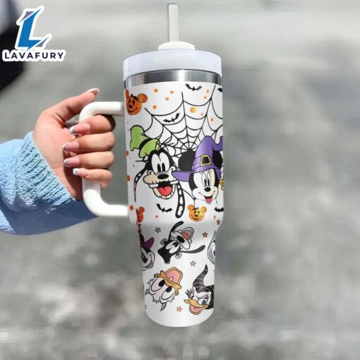 Cartoon Characters Printed Tumbler With Lid And Straw