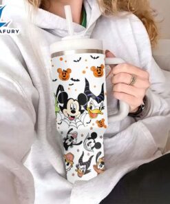 Cartoon Characters Printed Tumbler With Lid And Straw