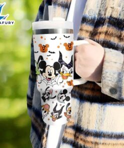 Cartoon Characters Printed Tumbler With Lid And Straw