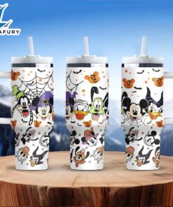 Cartoon Characters Printed Tumbler With Lid And Straw