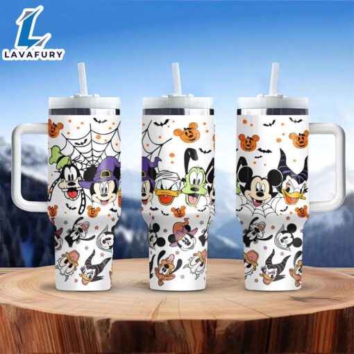 Cartoon Characters Printed Tumbler With Lid And Straw