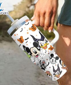 Cartoon Characters Printed Tumbler With Lid And Straw