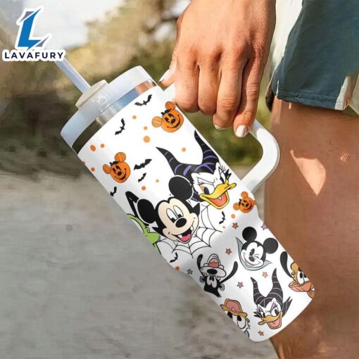 Cartoon Characters Printed Tumbler With Lid And Straw