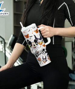 Cartoon Characters Printed Tumbler With Lid And Straw