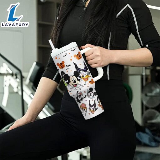 Cartoon Characters Printed Tumbler With Lid And Straw