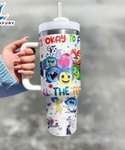 Cartoon Printed Travel Tumbler With Lid