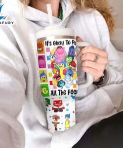 Cartoon Printed Travel Tumbler With Lid