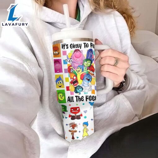 Cartoon Printed Travel Tumbler With Lid