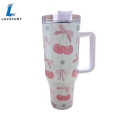 Cherry Coquette 40 oz Travel Tumbler with Bows