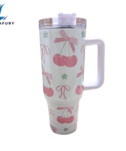 Cherry Coquette 40 oz Travel Tumbler with Bows