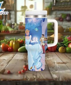 Cinderella 40oz Insulated Tumbler With Handle And Straw