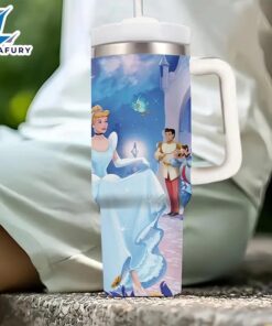 Cinderella 40oz Insulated Tumbler With Handle And Straw