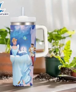 Cinderella 40oz Insulated Tumbler With Handle And Straw