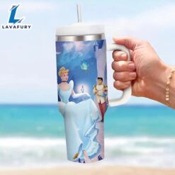 Cinderella 40oz Insulated Tumbler With Handle And Straw