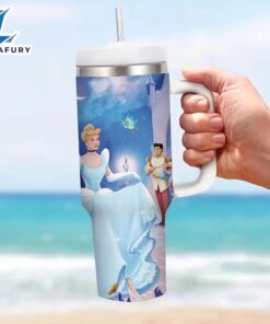 Cinderella 40oz Insulated Tumbler With Handle And Straw