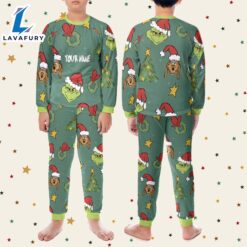 Custom Christmas Grinch Pattern Pajamas Set - Family Disneyland Matching Pajamas Set