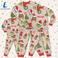 Custom Christmas Grinch Pattern Raglan Pajamas Set - Family Disneyland Matching Pajamas Set