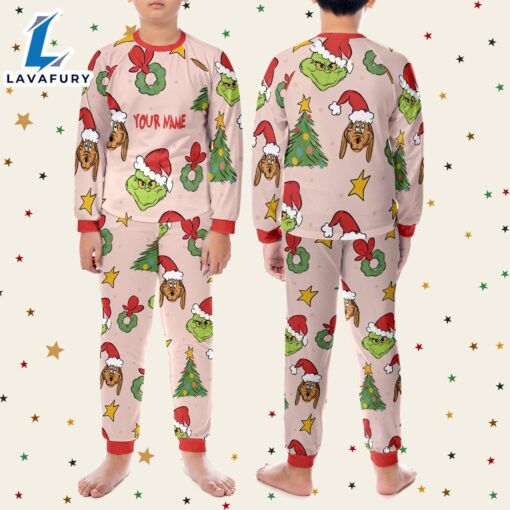 Custom Christmas Grinch Pattern Raglan Pajamas Set – Family Disneyland Matching Pajamas Set