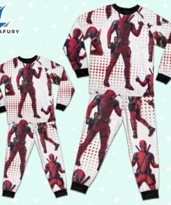 Custom Disney Deadpool and Wolverine Deadpool Colorful Pajamas - Family Disneyland Matching Pajamas Set