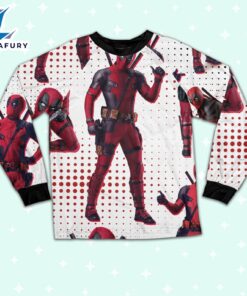 Custom Disney Deadpool and Wolverine Deadpool Colorful Pajamas - Movie Cartoon Holiday Pajamas