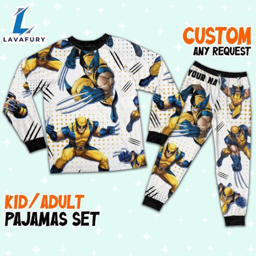 Custom Disney Deadpool and Wolverine Wolverine Colorful Pajamas – Family Disneyland Matching Pajamas Set